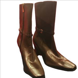 Anne Klein Ritz Mid-Calf Boots with Side Buckle Detail NWT